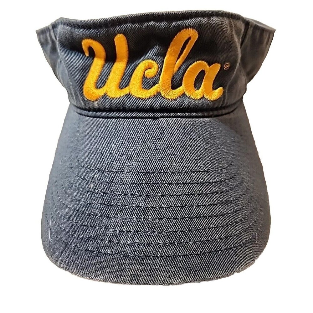VINTAGE Adidas UCLA University California Los Angeles Visor Hat Script Navy